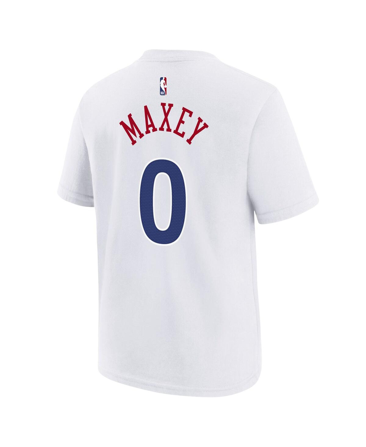 Nike Big Boys And Girls Tyrese Maxey White Philadelphia 76ers 2024/25 City Edition Name Number T-shirt In White