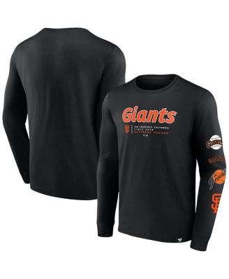 Fanatics - Men's Black San Francisco Giants Strike the Goal Long Sleeve T-Shirt