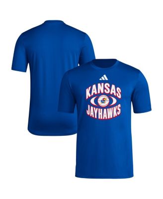 adidas - Men's Royal Kansas Jayhawks Basketball On Court Orbit Pregame T-Shirt