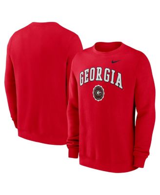 Nike - Men's Red Georgia Bulldogs Arched Seal Pullover Sweatshirt