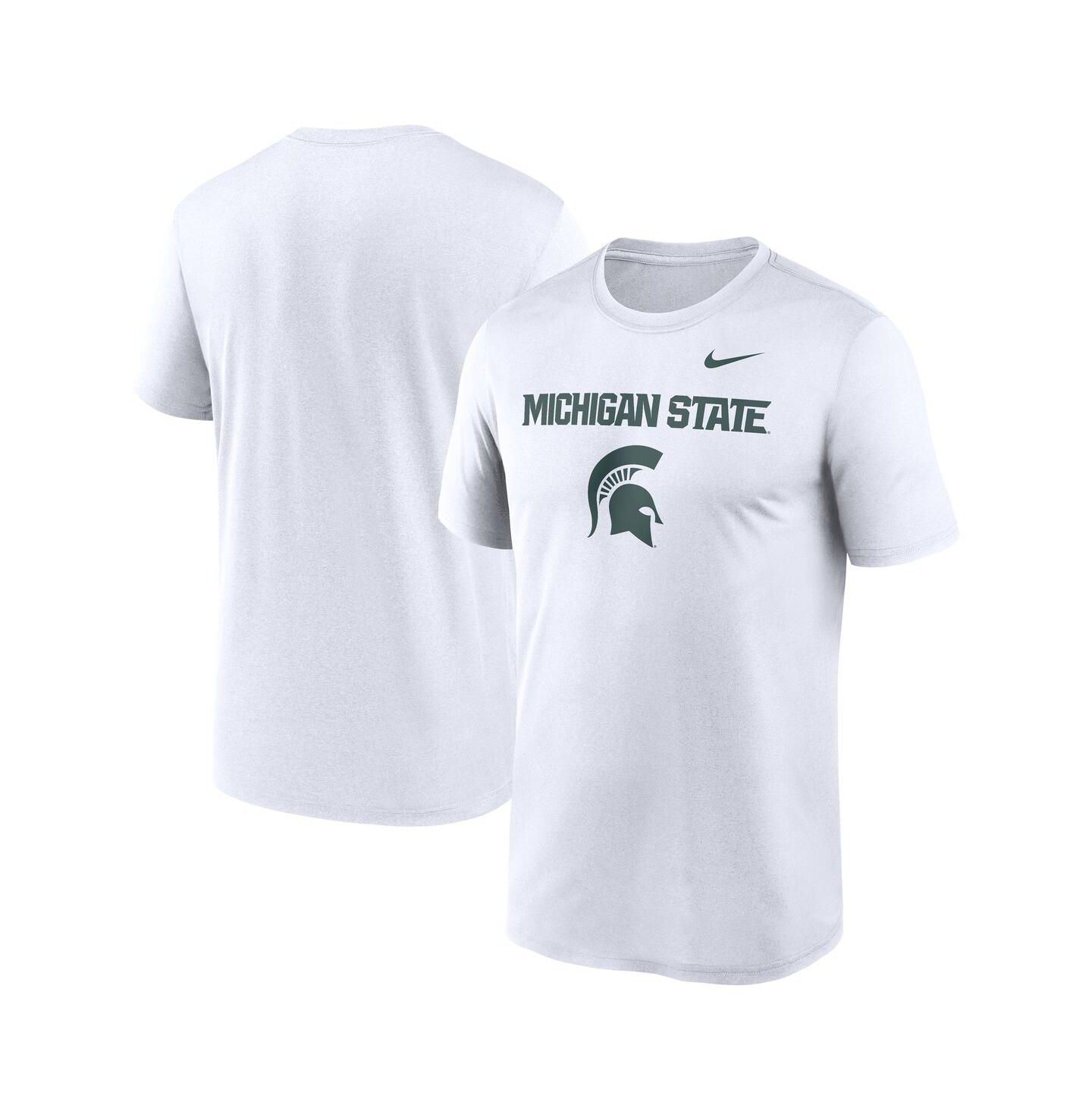 Мужская футболка Nike White Michigan State Spartans Lockup Legend Performance — фото 1