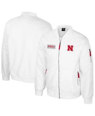Colosseum - Men's Nebraska Huskers White Rabbit Full-Zip Bomber Jacket