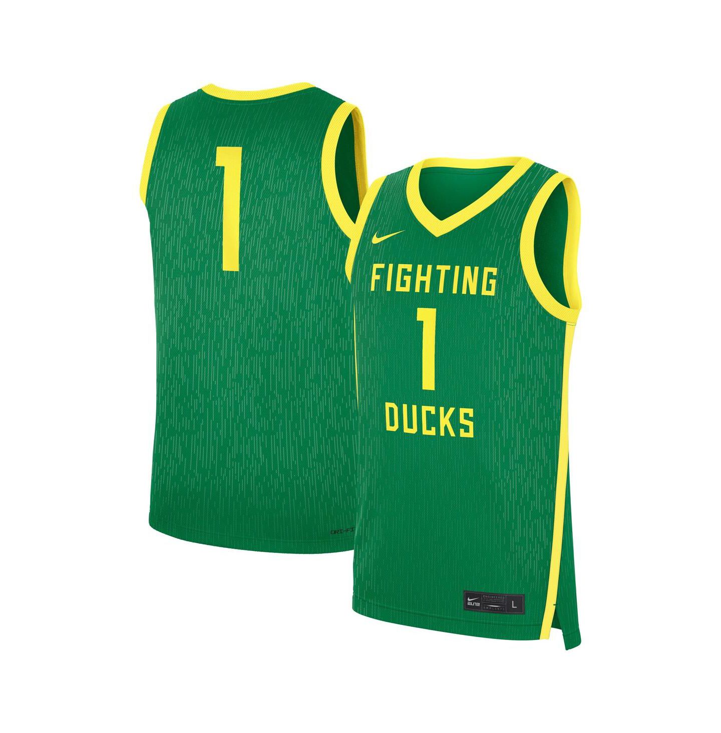 Мужской топ Nike Green Oregon Ducks Road Replica Basketball Jersey — фото 1