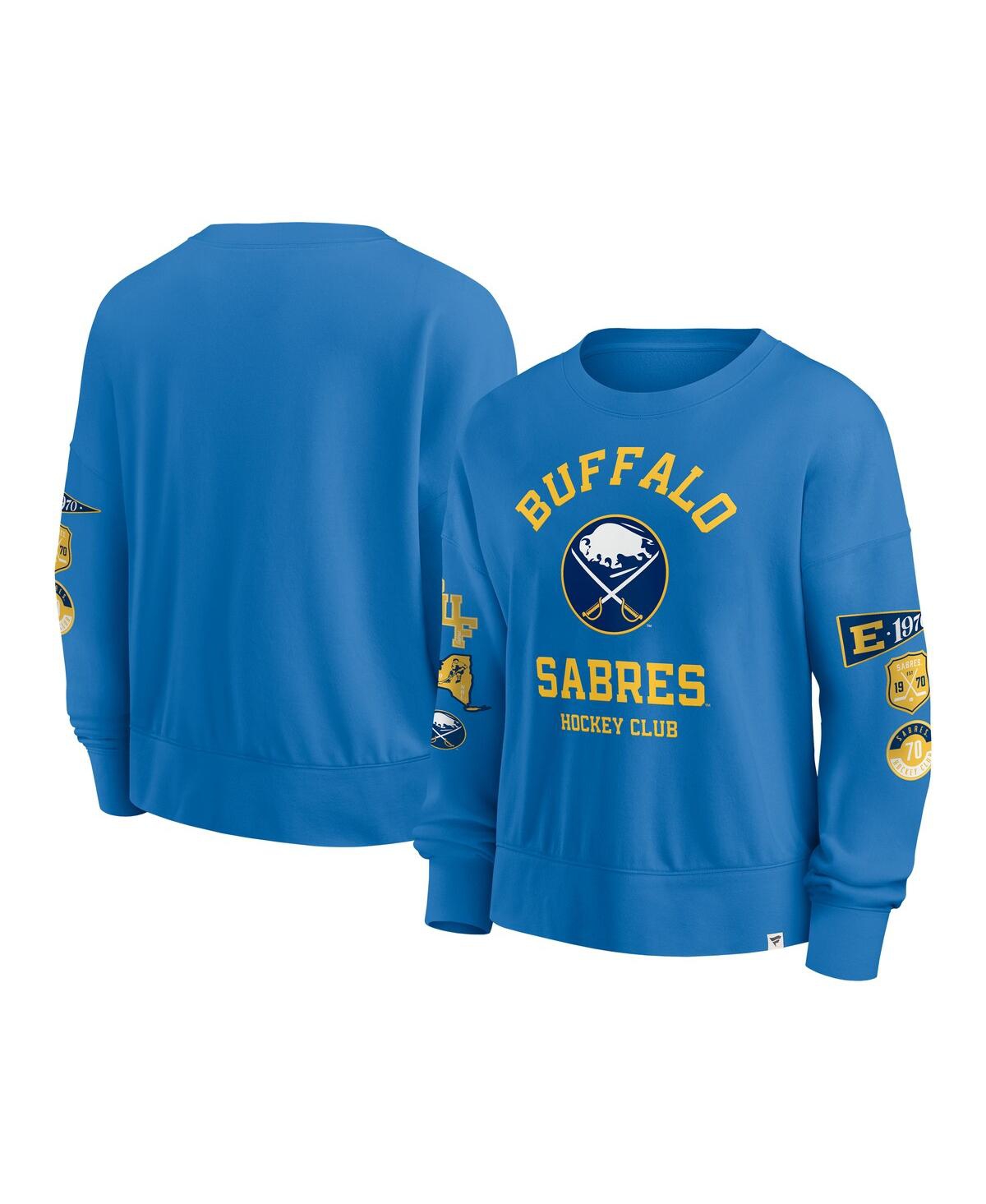 Shop Fanatics Women's Royal Buffalo Sabres Oversized Vintage Go Team Pullover Sweatshirt