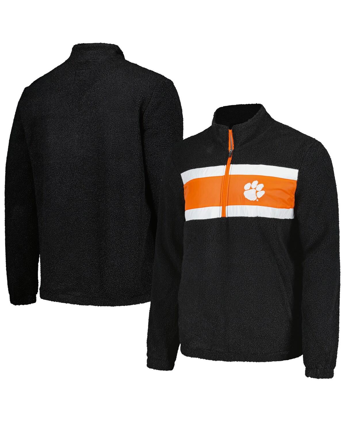 Men's Black Clemson Tigers Pinch Runner Half-Zip Top - Black