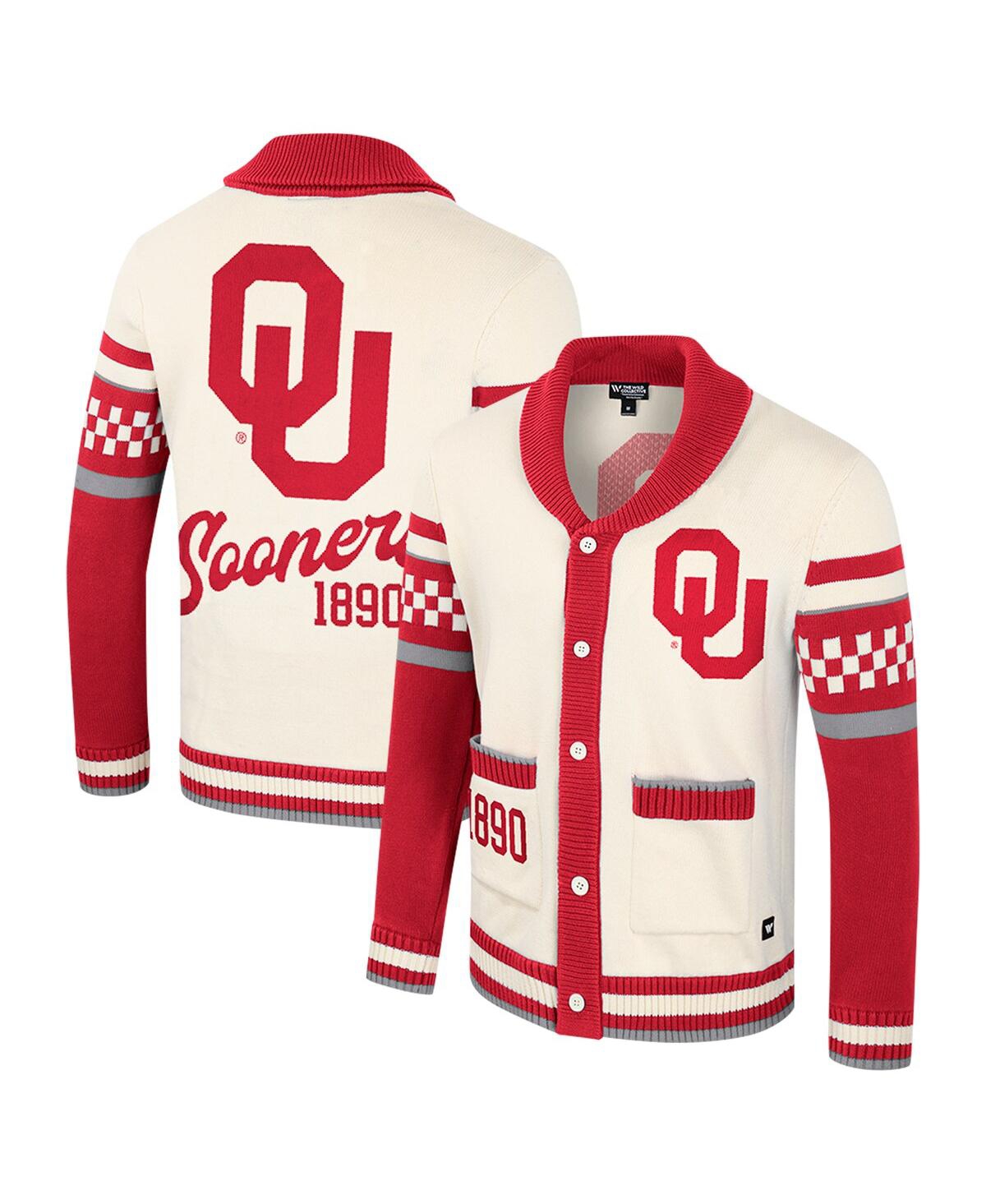 Men's and Women's Cream Oklahoma Sooners Wild Collective Button-Up Jacquard Sweater - Cream