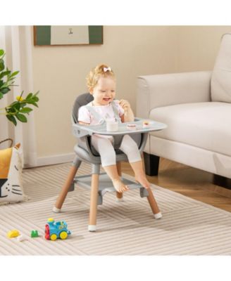 6 in 1 Convertible Highchair with Safety Harness and Removable Tray
