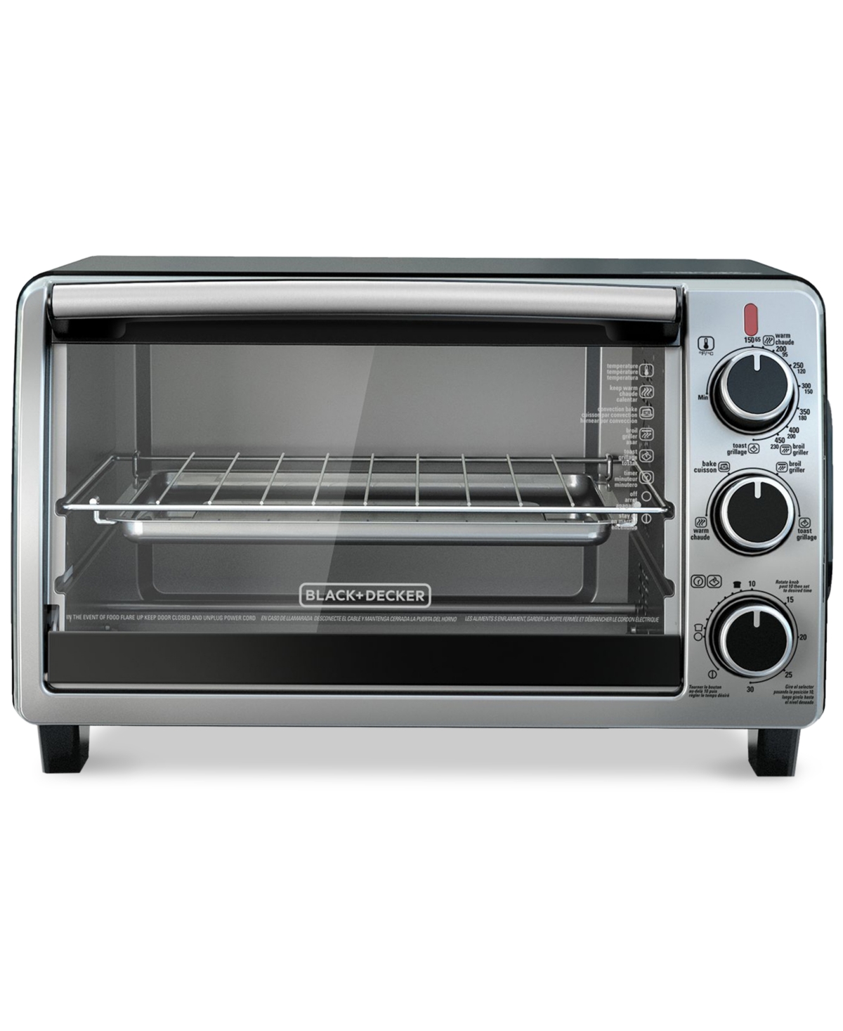 Black & Decker 6-slice Countertop Convection Oven In Stainless Steel Black