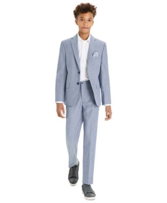 Big Boys Chambray Classic Fit Stretch Suit Jacket