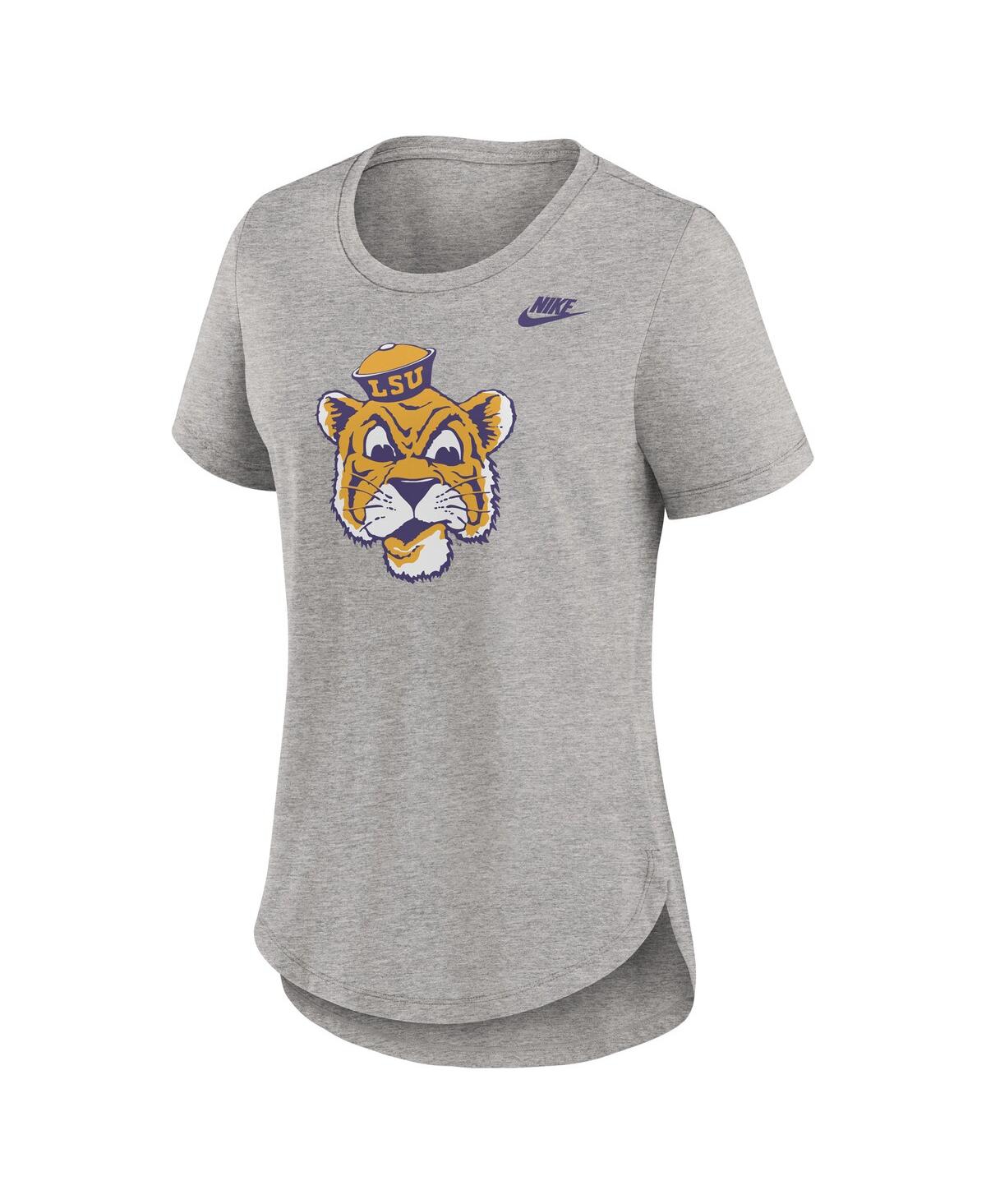 Nike Heather Gray Lsu Tigers Legacy Tri-blend T-shirt In Heather Gray