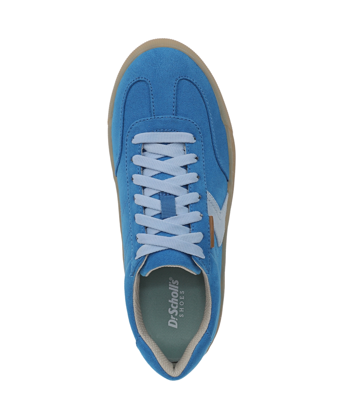 Shop Dr. Scholl's Women's Time Off Win Lace Up Platform Sneakers In Beatboxing Blueberry Microfiber