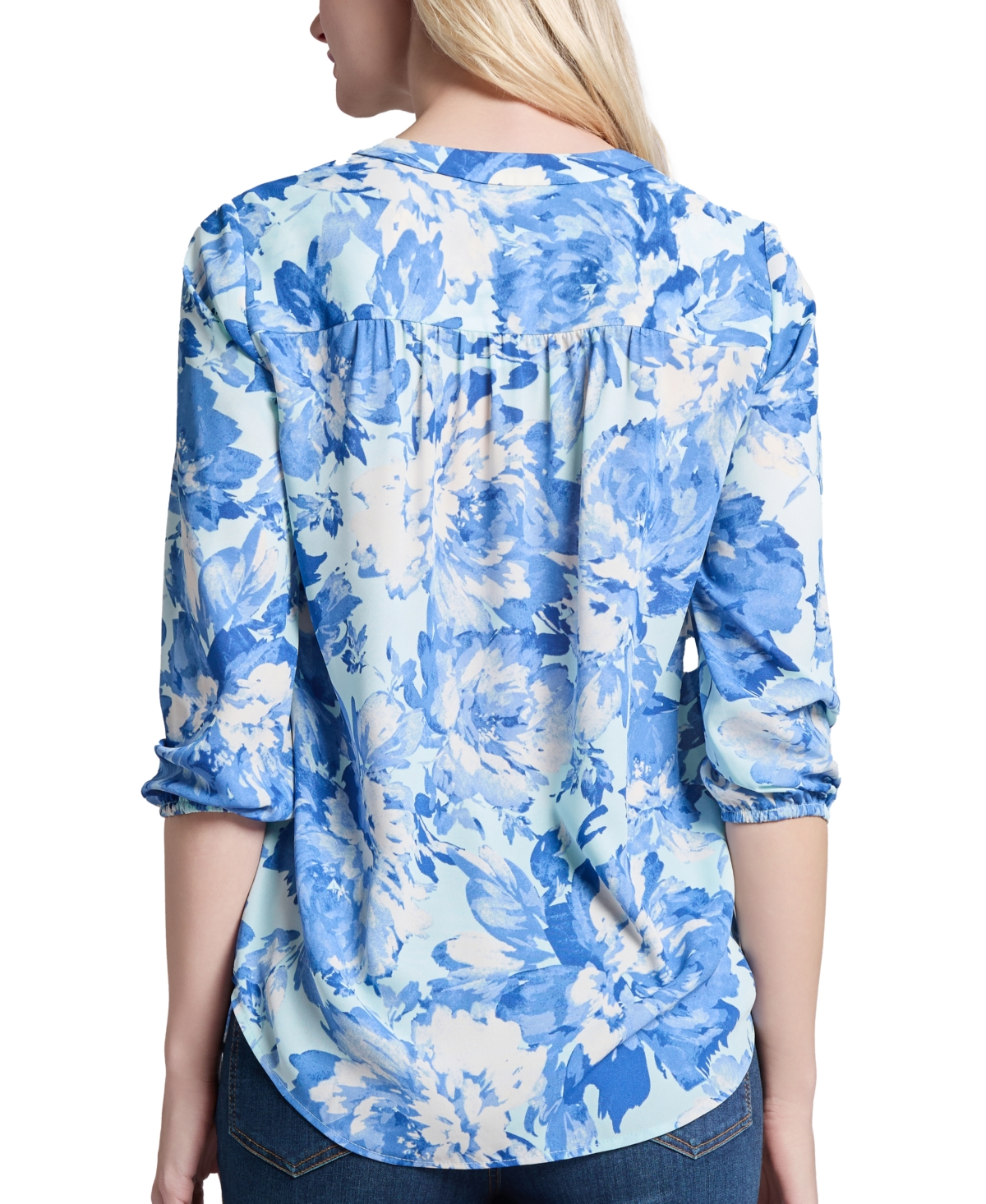 Jones New York Print Tunic Top In Soft Seaglass Multi