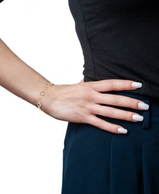 Diamond Rhombus Link Bracelet (1/4 ct. t.w.) in 14k Yellow Gold, Exclusively at Macy's