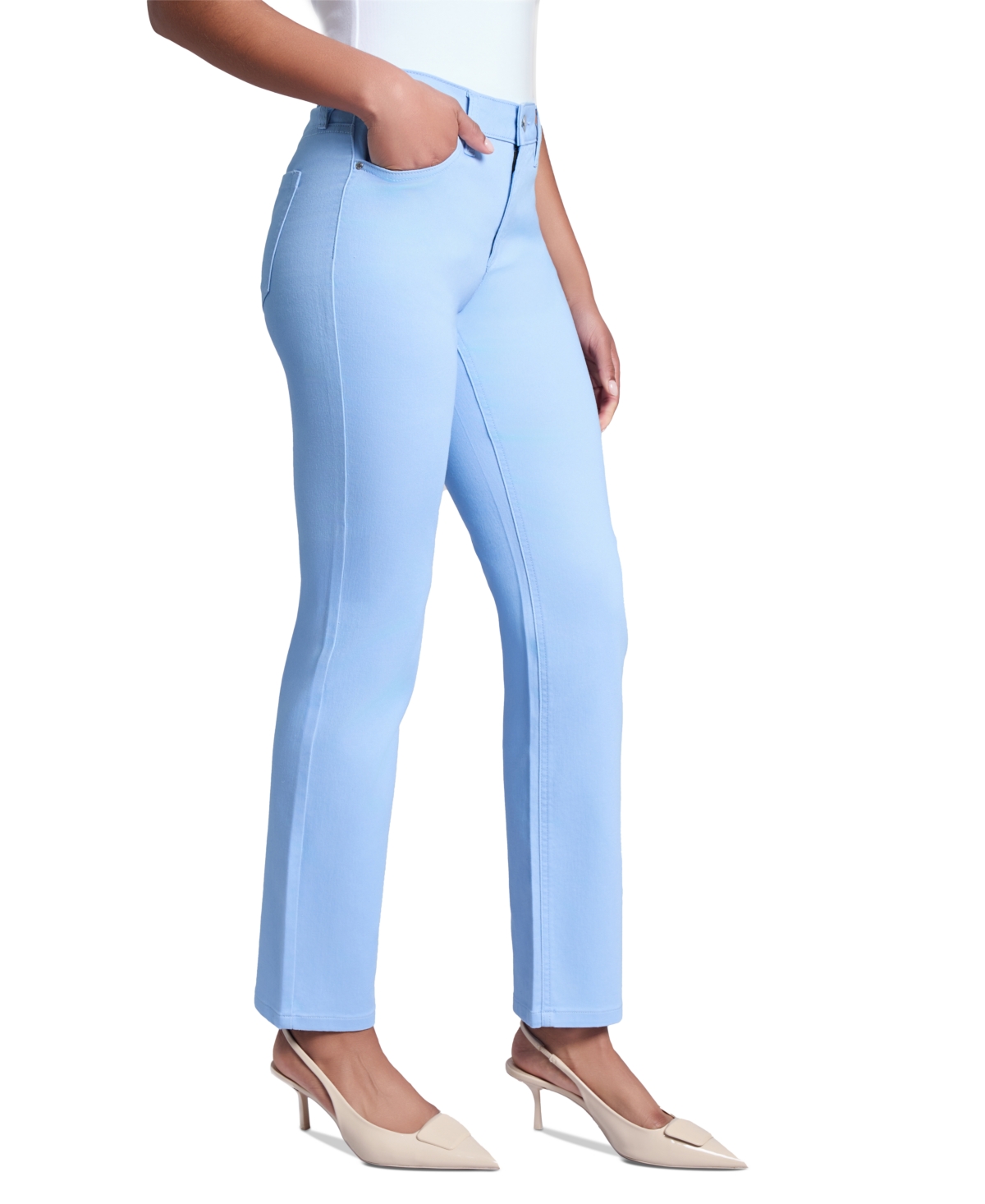 Jones New York Lexington Straight Leg Jeans In Chintz Blue