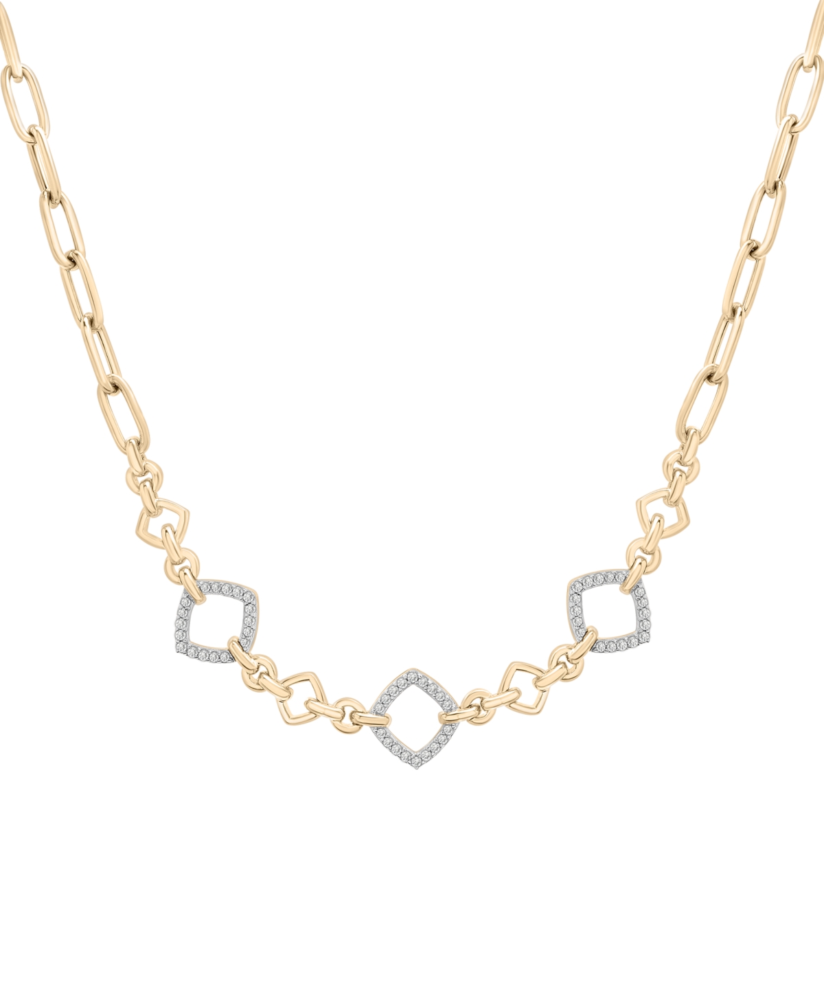 Diamond Rhombus Link Necklace (1/4 ct. t.w) in 14k Yellow Gold, Exclusively at Macy's - Yellow Gold