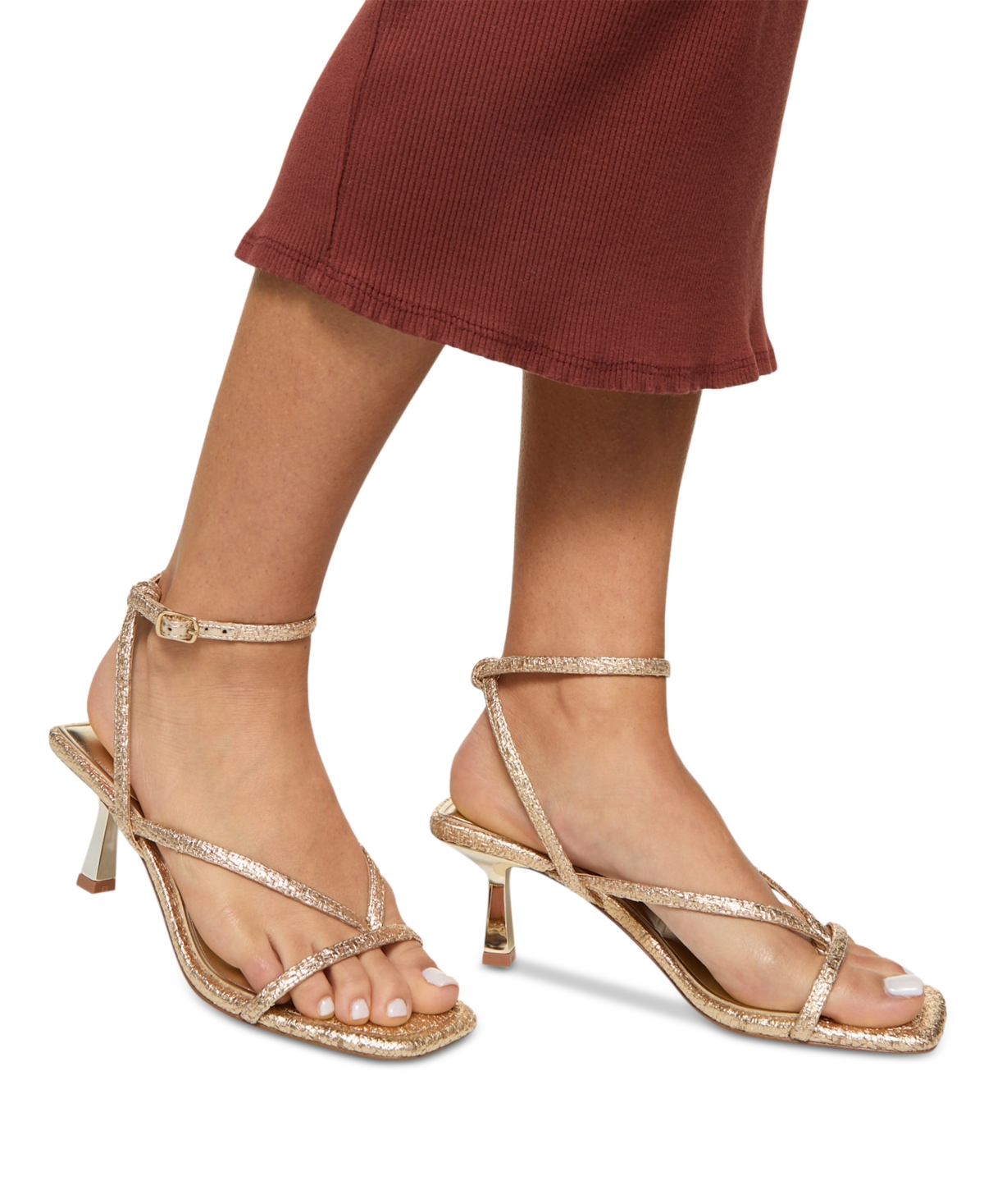 Aldo Women's Dorinda Strappy Dress Sandals In Gold Raffia