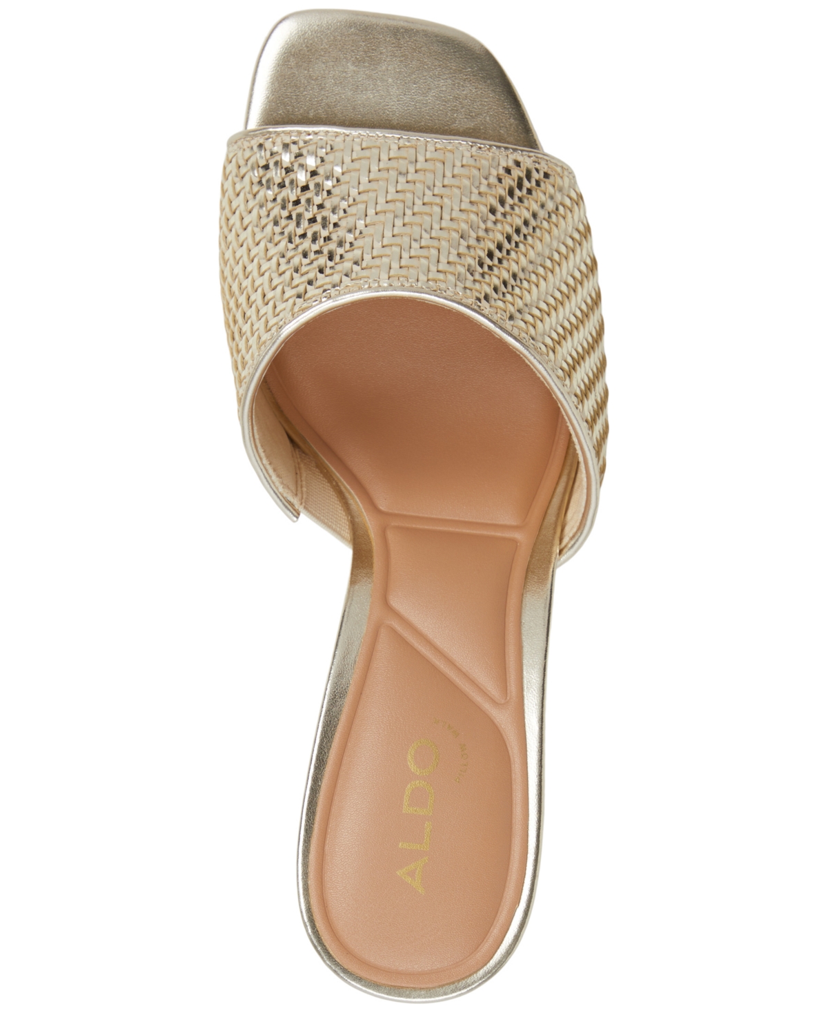 Shop Aldo Women's Fiala Square-toe Sculpted Wedge Sandals In Gold Metallic