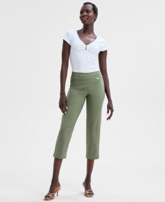 macy I.N.C. International Concepts Plus Size Mid-Rise Pull-On Capri