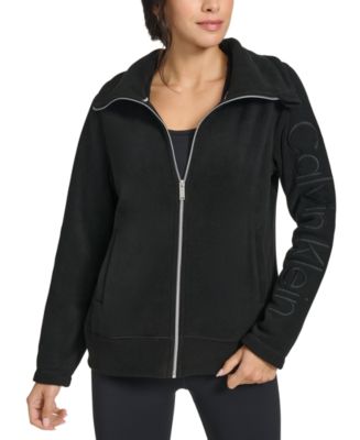 Calvin Klein Women's Active Tech Fleece Mock-Neck Jacket - Macy's