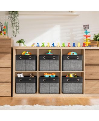 3 Pack Large Sturdy Foldable Fabric Storage Bins with Handles - Lightweight and durable