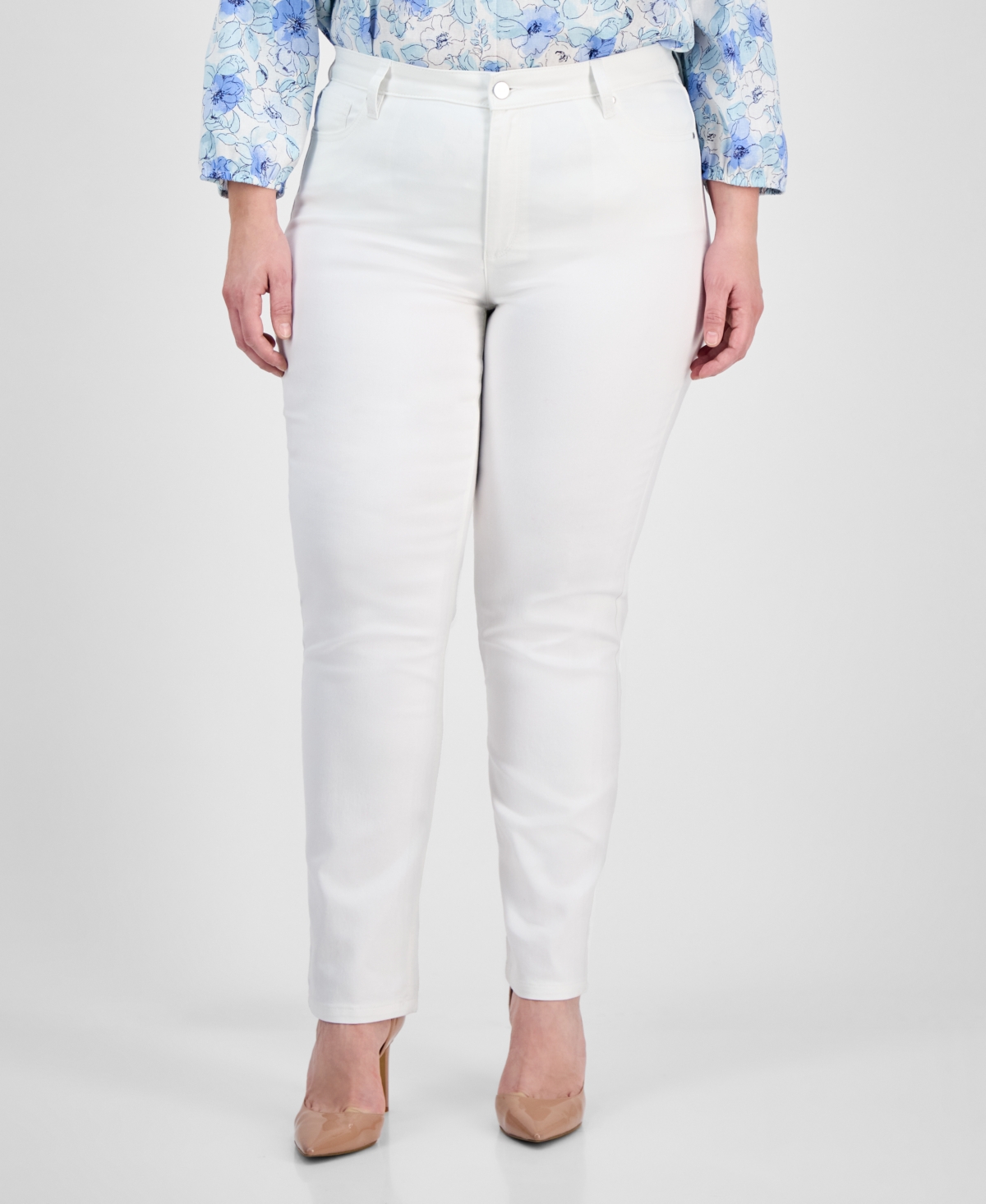 Jones New York Plus Size Lexington Straight-leg Jeans In Soft White