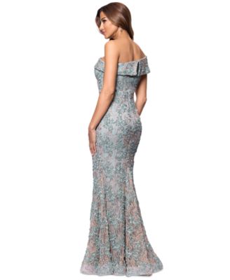 Women's One-Shoulder Soutache Lace Gown