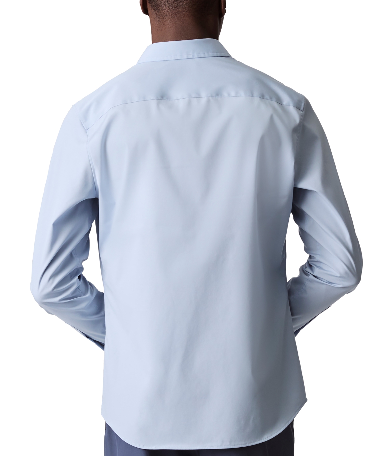 Calvin Klein Men's Slim Fit Supima Stretch Long Sleeve Button-front Shirt In Niagara Mist