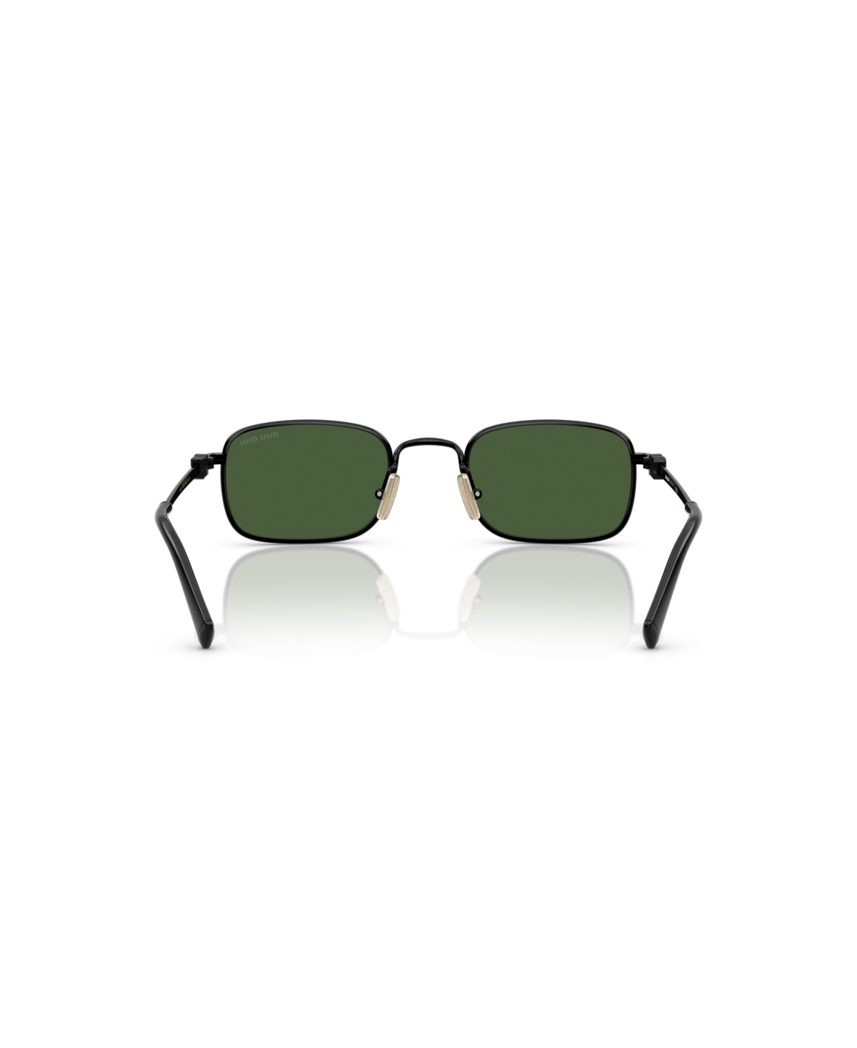 Miu Miu Mua53s Rectangular Metal Sunglasses In Black