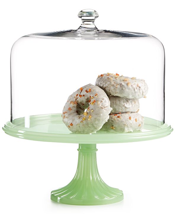 Martha Stewart Collection Jadeite Cake Stand with Dome, Created for