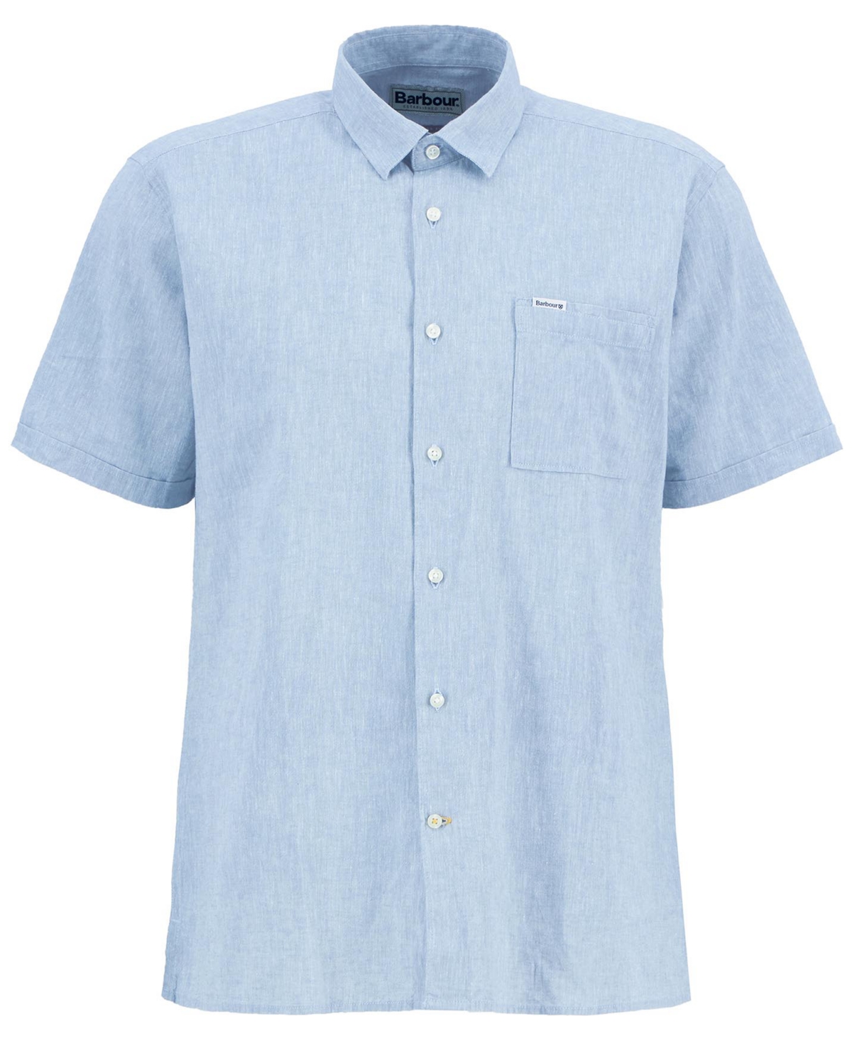 Barbour Nelson Linen & Cotton Button-up Shirt In Lead