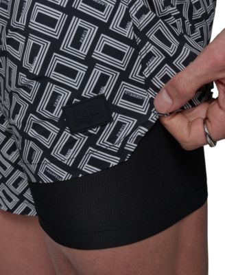 Men's Regular-Fit Quick-Dry 5" Swim Trunks with Boxer Brief Liner