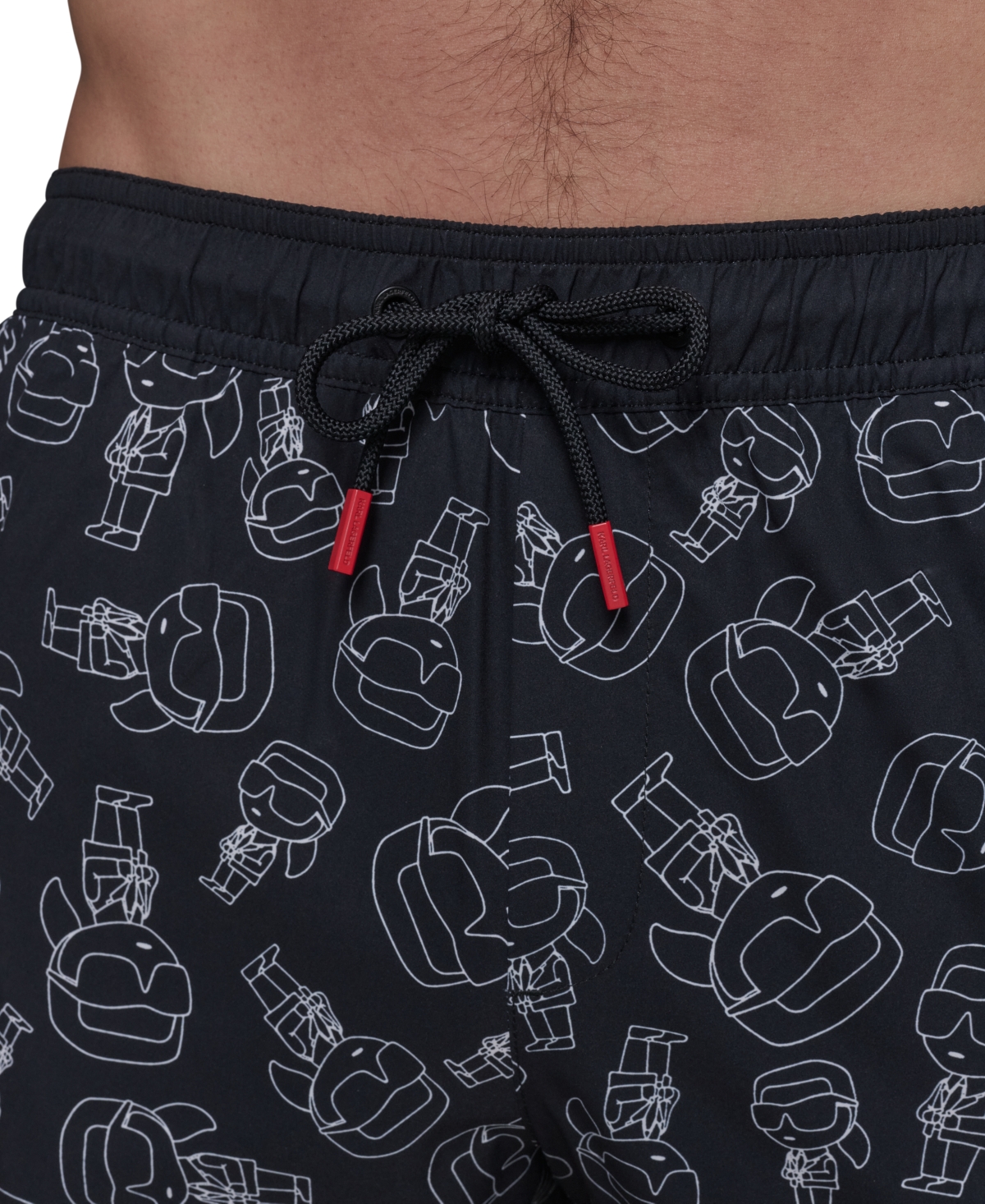 Karl Lagerfeld Men's Regular-fit Quick-dry 5" Swim Trunks With Boxer Brief Liner In Karl Doll