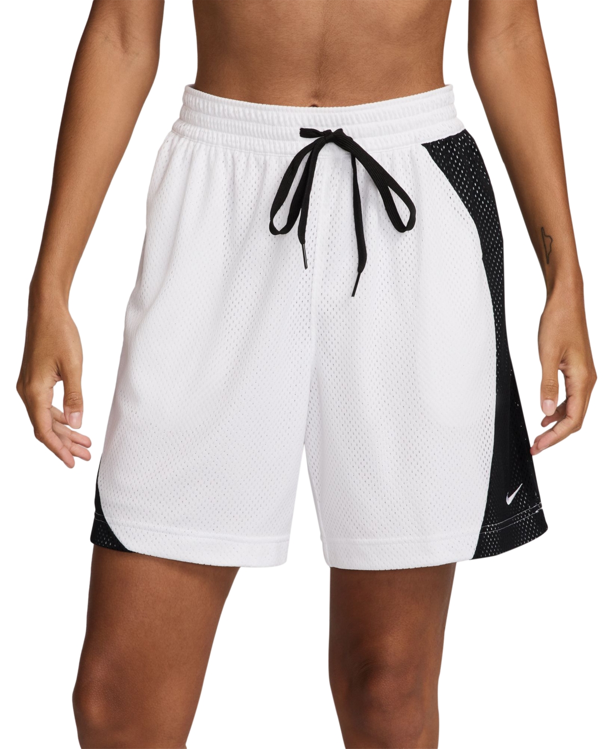 Nike Essential Dri-fit Mesh Basketball Shorts In White,whit