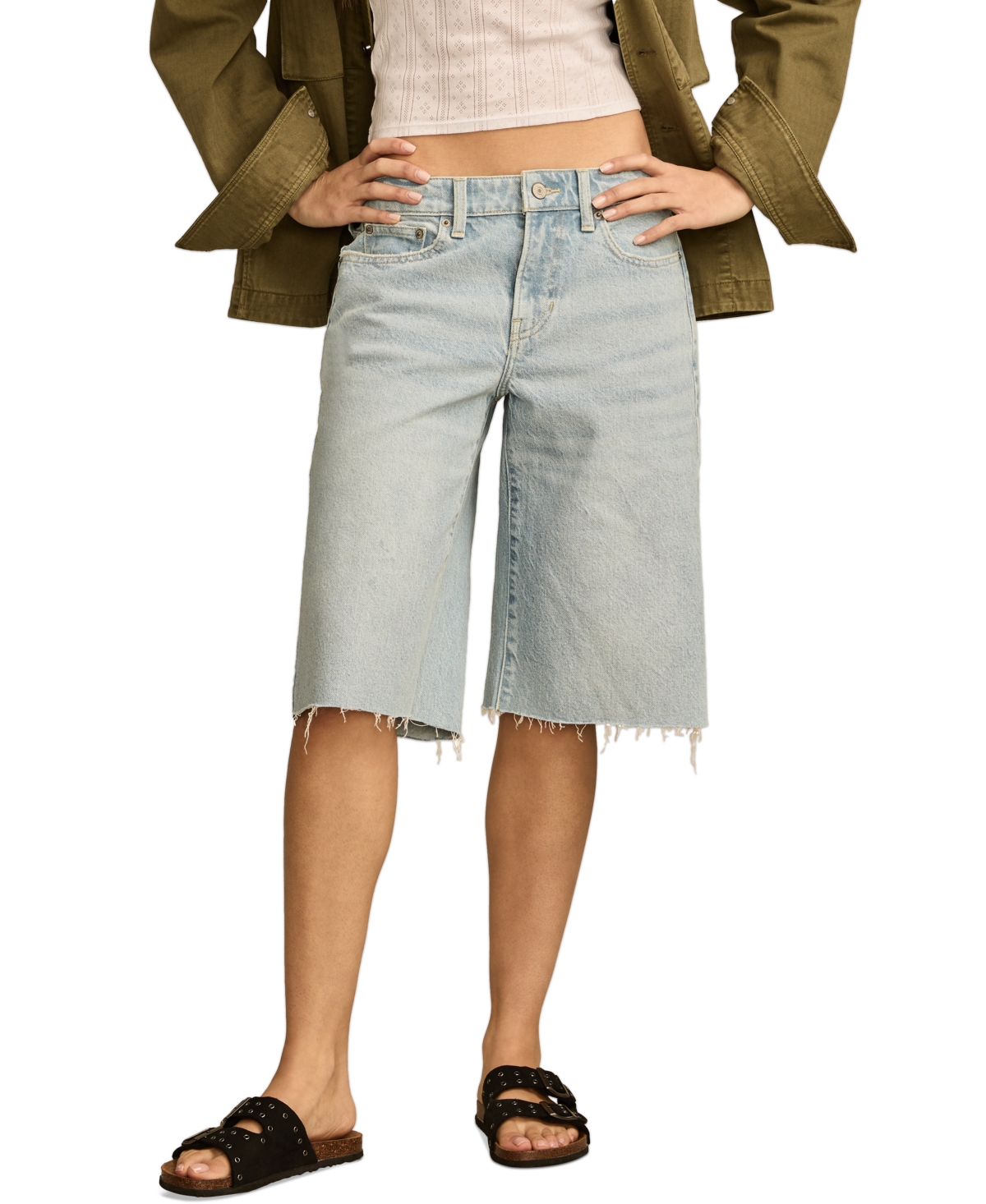 LUCKY BRAND WOMEN'S BOYFRIEND CUT-OFF BERMUDA SHORTS 