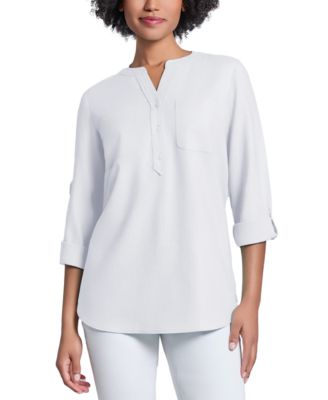 Jones New York - Women's Y-Neck Long-Sleeve Tunic