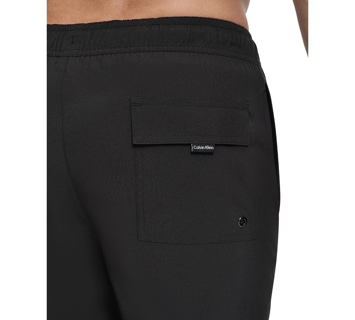Calvin Klein Men's Core Euro Regular-fit Quick-dry 5" Swim Trunks With Compression Short Liner In Black