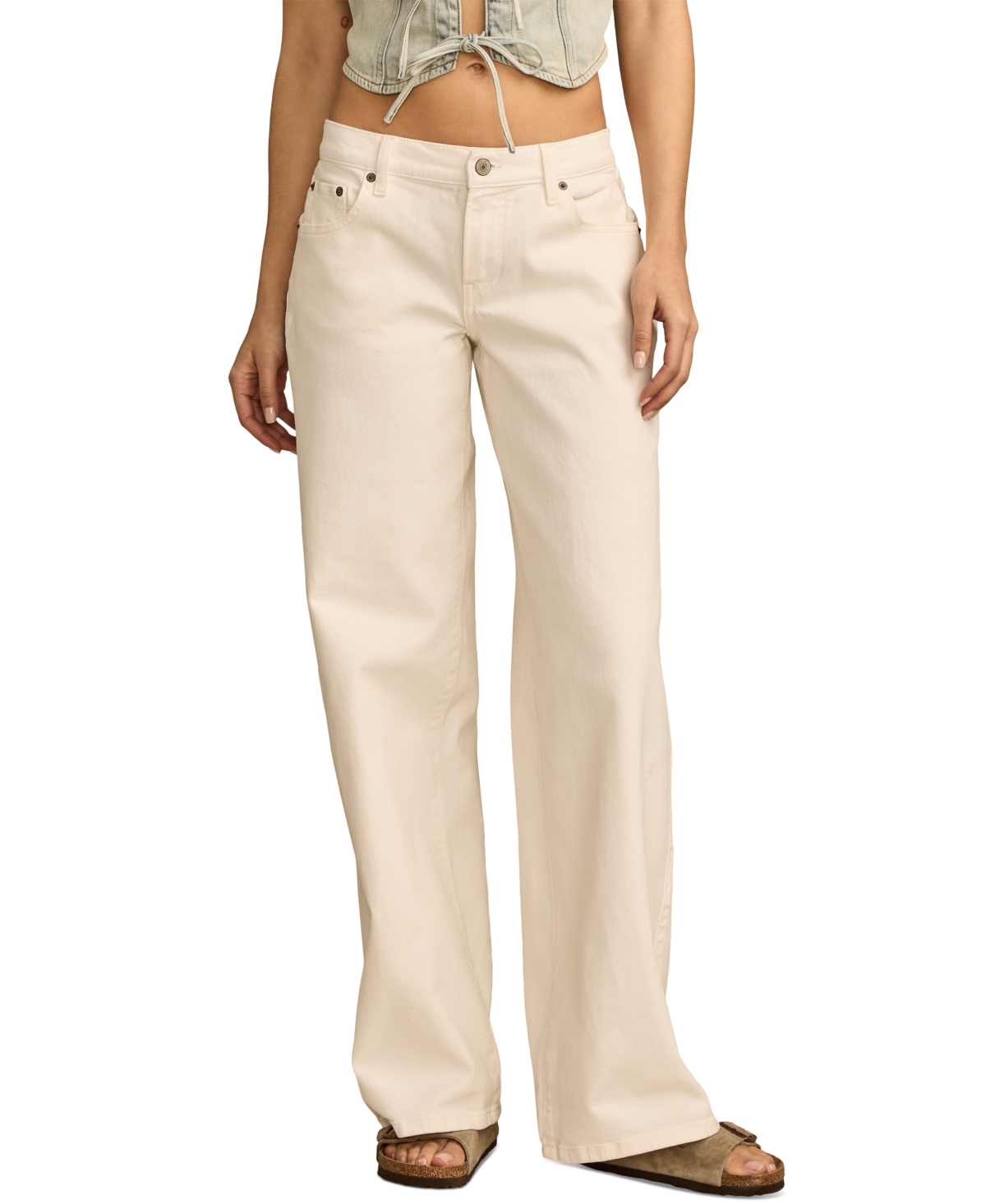 LUCKY BRAND WOMEN'S MID-RISE WIDE LEG JEANS 
