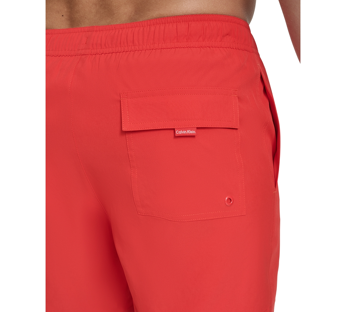 Calvin Klein Men's Core Euro Regular-fit Quick-dry 5" Swim Trunks With Compression Short Liner In Medium Red