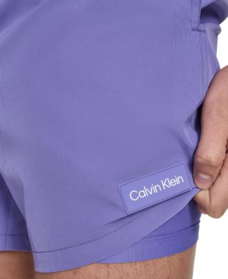 Men's Core Euro Regular-Fit Quick-Dry 5" Swim Trunks with Compression Short Liner