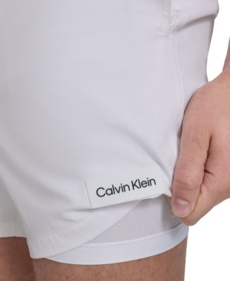 Men's Core Euro Regular-Fit Quick-Dry 5" Swim Trunks with Compression Short Liner