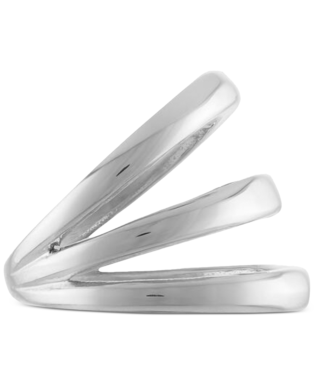 Shop Ben Oni Stainless Steel Triple-split Ring In Silver