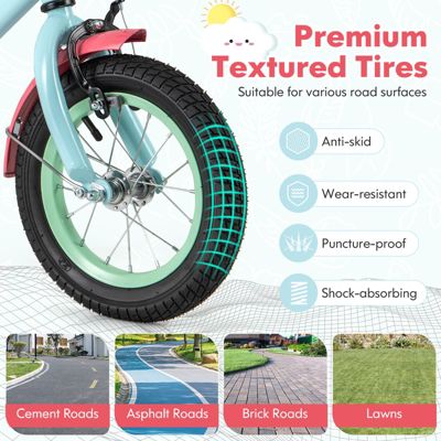 Slickblue Kids Bike with Adjustable Handlebar and Saddle for 4-8 Years Old