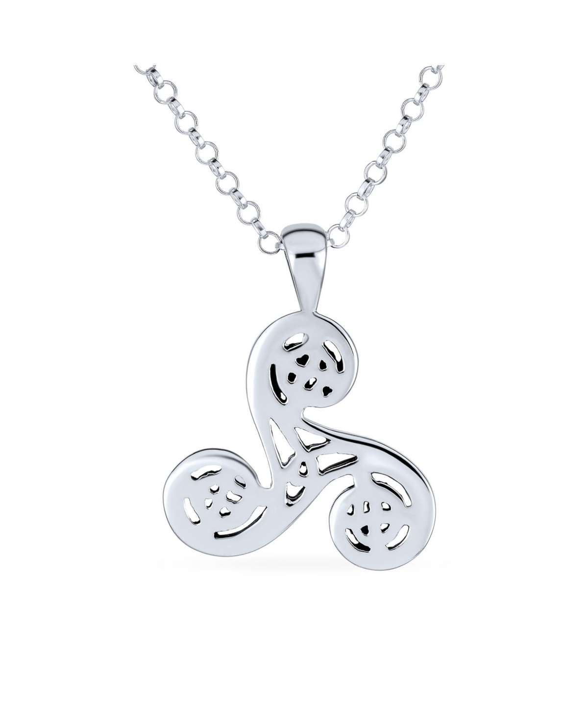 Bling Jewelry Ancient Celtic Triquetra Spiral Knot Triskele Pendant Necklace Sterling Silver