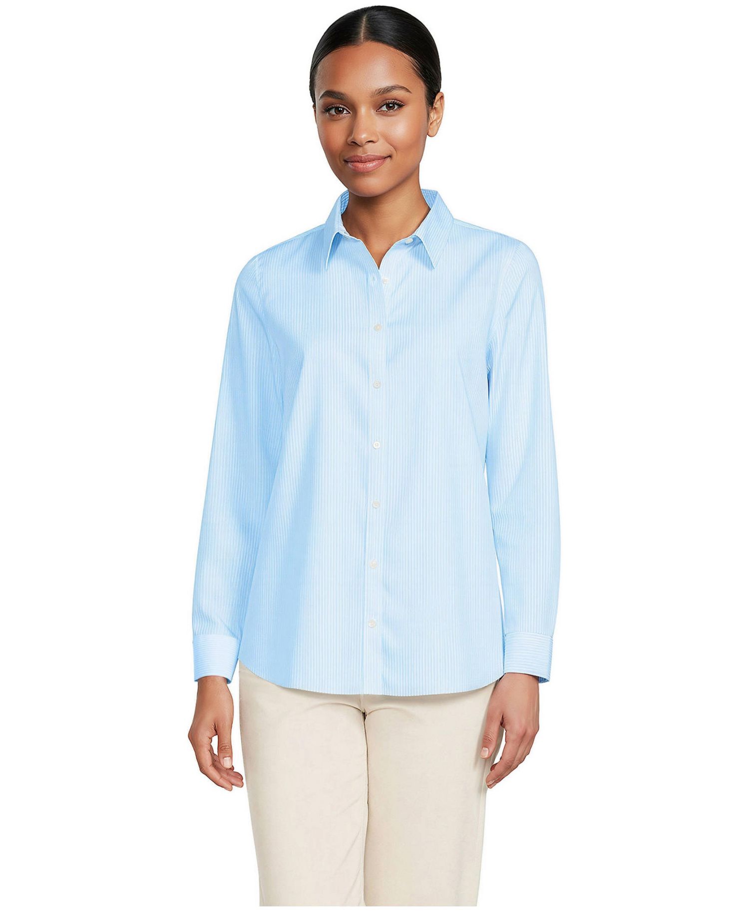 Women's No Iron Button Front Shirt