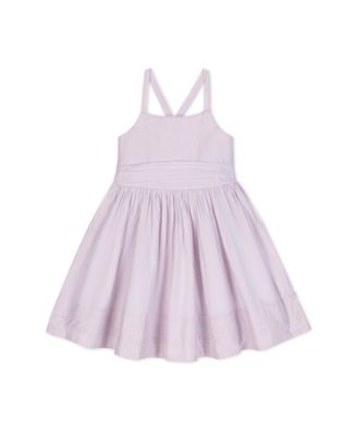 Toddler Girls Hope and Henry Heirloom Sleeveless Special Occasion Sundress with Bow Back Detail and Embroidery