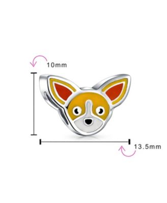 Chihuahua Puppy Dog Charm Bead Enamel Sterling European Bracelet