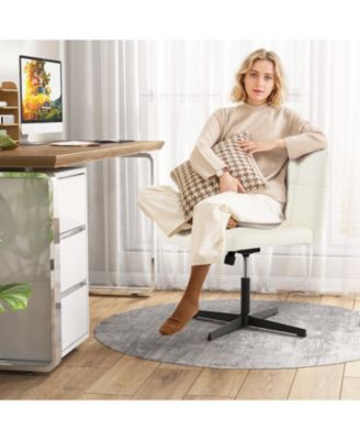 Upholstered Cross-Legged Office Chair with Oversized U-Shaped Seat Comfortable and Stylish Desk Chair