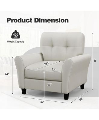 2-Pc Upholstered Mid-Century Accent with Rubber Wood Legs – Armchair