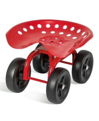 Rolling Garden Cart Heavy Duty Workseat with 360° Swivel Seat & Adjustable Height