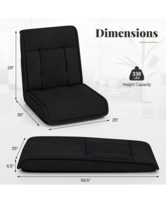 Folding Floor Chair Convertible Lazy Chair with 14-Position Adjustable Backrest